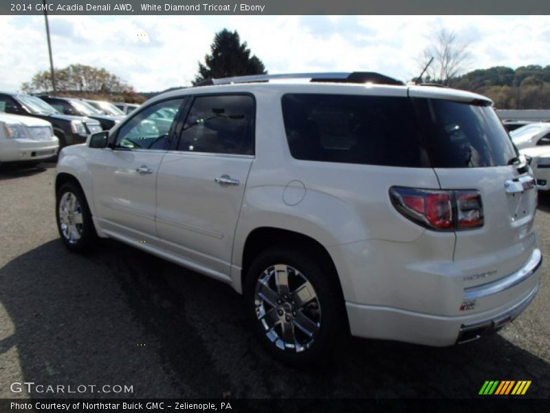 White Diamond Tricoat / Ebony 2014 GMC Acadia Denali AWD