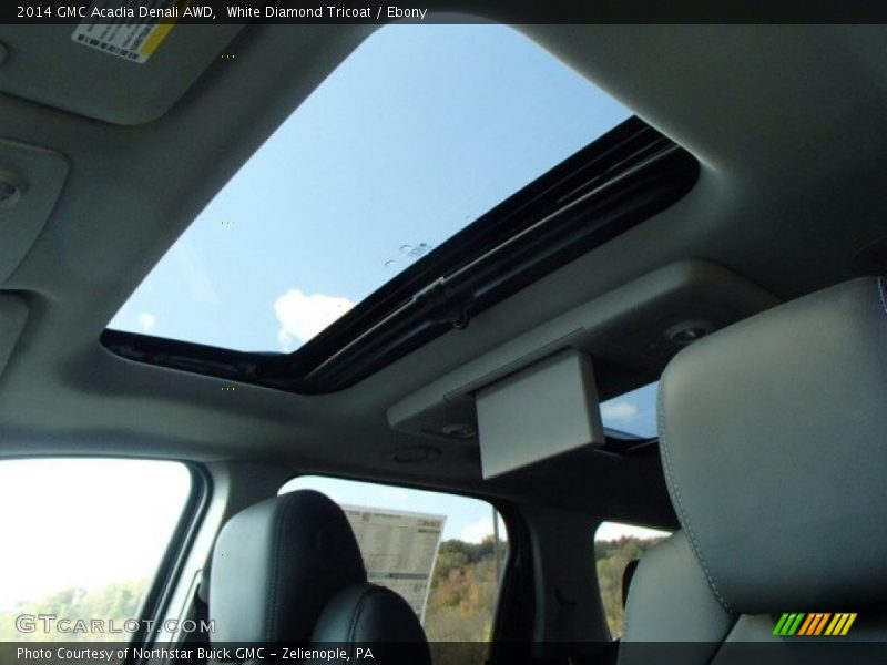 White Diamond Tricoat / Ebony 2014 GMC Acadia Denali AWD