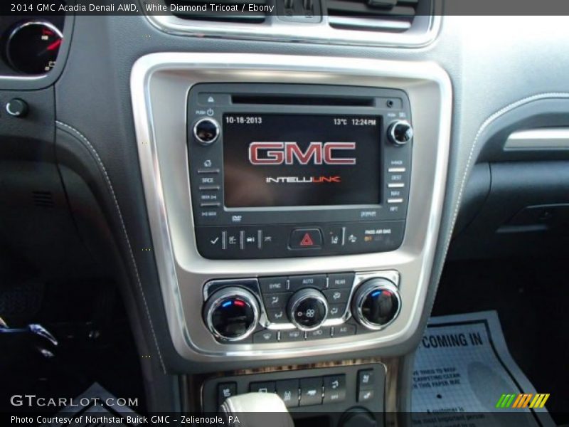 White Diamond Tricoat / Ebony 2014 GMC Acadia Denali AWD
