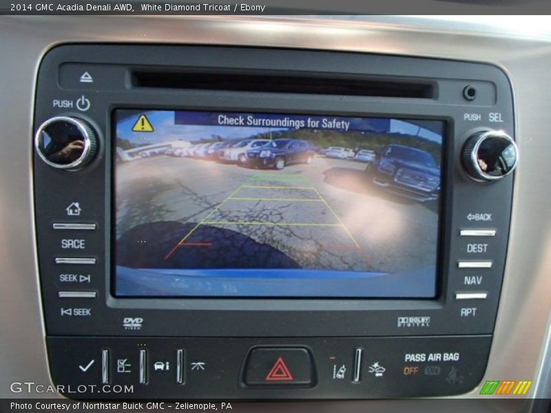White Diamond Tricoat / Ebony 2014 GMC Acadia Denali AWD