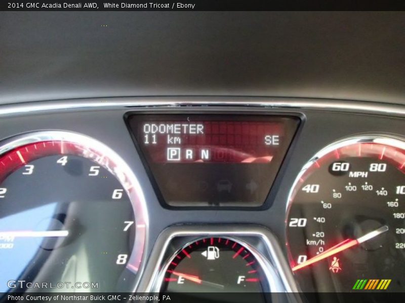 White Diamond Tricoat / Ebony 2014 GMC Acadia Denali AWD