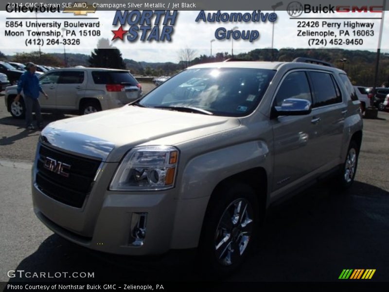 Champagne Silver Metallic / Jet Black 2014 GMC Terrain SLE AWD