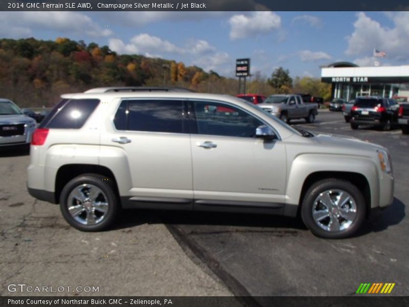 Champagne Silver Metallic / Jet Black 2014 GMC Terrain SLE AWD