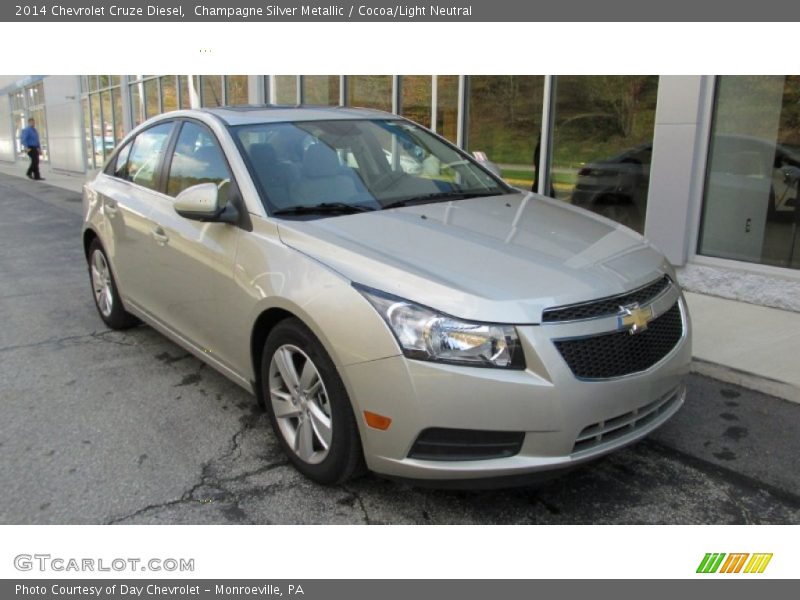 Champagne Silver Metallic / Cocoa/Light Neutral 2014 Chevrolet Cruze Diesel