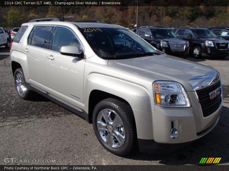 Champagne Silver Metallic / Brownstone 2014 GMC Terrain SLT AWD
