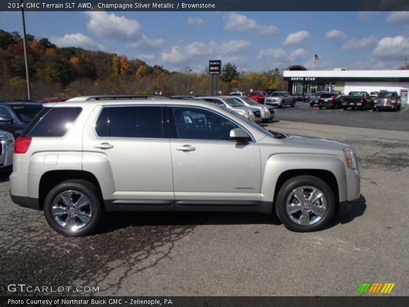 Champagne Silver Metallic / Brownstone 2014 GMC Terrain SLT AWD