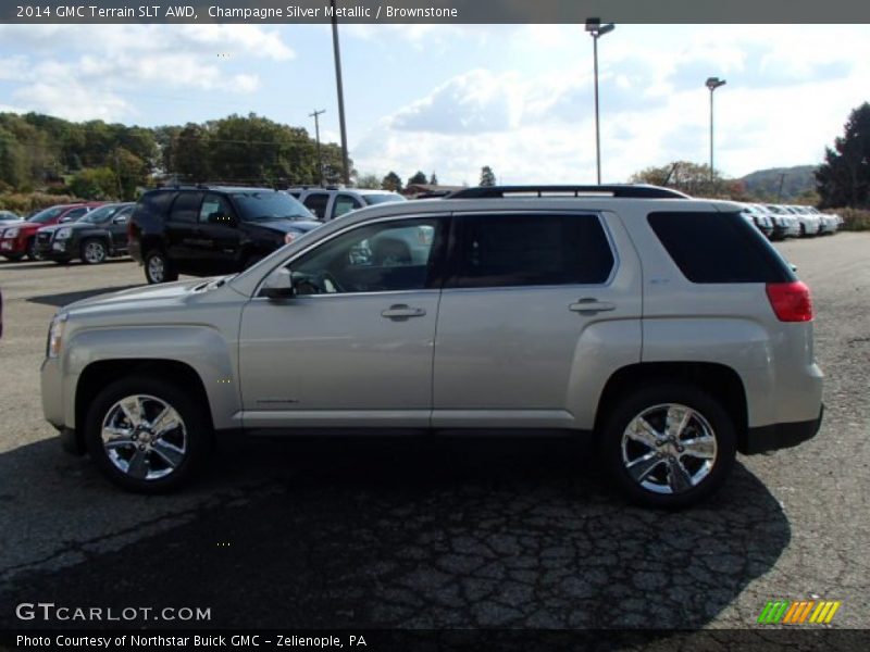 Champagne Silver Metallic / Brownstone 2014 GMC Terrain SLT AWD