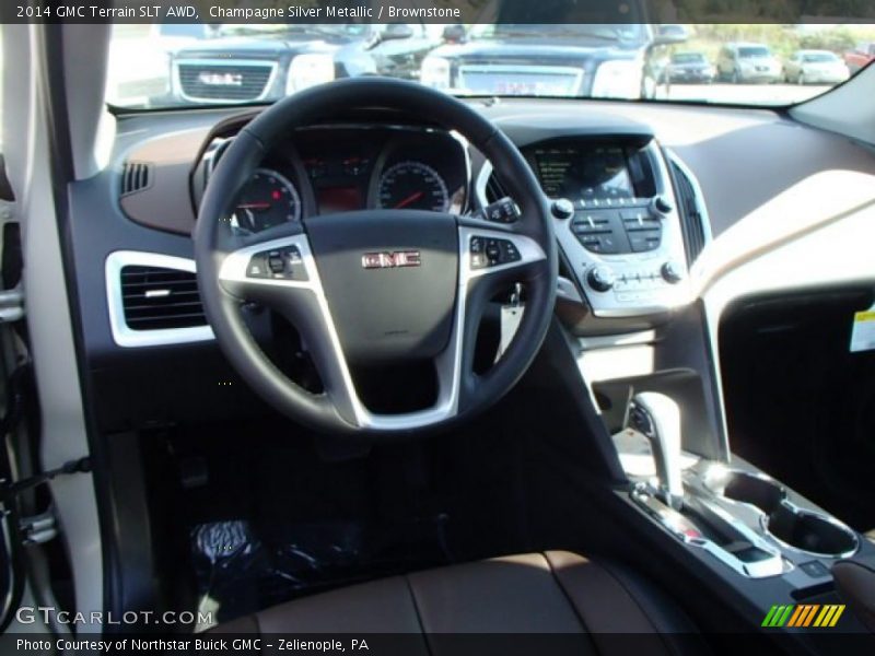 Champagne Silver Metallic / Brownstone 2014 GMC Terrain SLT AWD