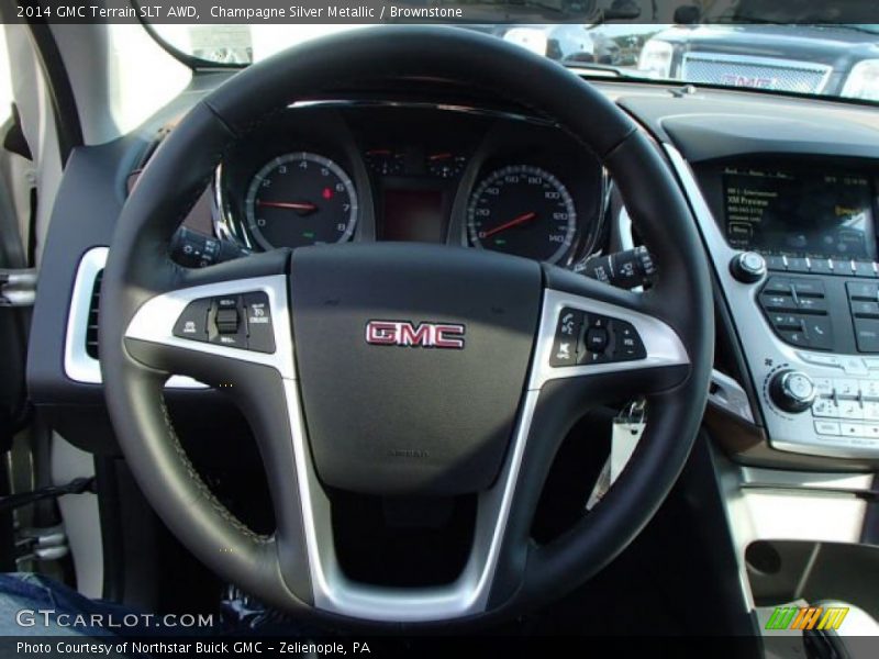 Champagne Silver Metallic / Brownstone 2014 GMC Terrain SLT AWD