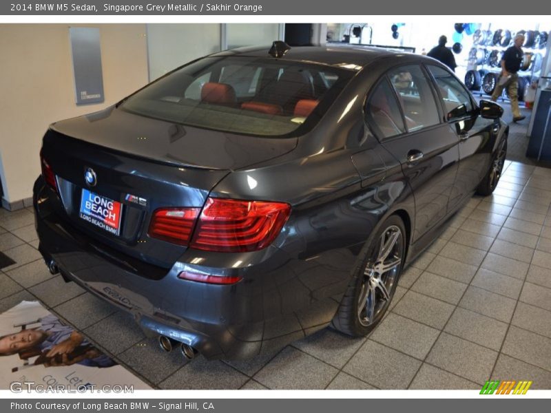 Singapore Grey Metallic / Sakhir Orange 2014 BMW M5 Sedan