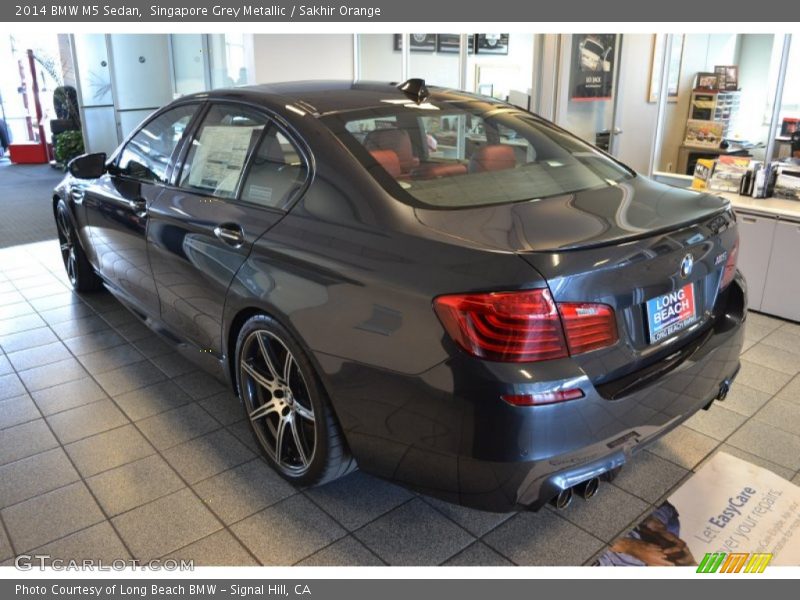 Singapore Grey Metallic / Sakhir Orange 2014 BMW M5 Sedan