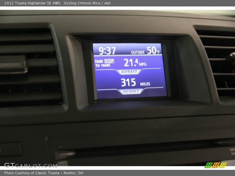 Sizzling Crimson Mica / Ash 2012 Toyota Highlander SE 4WD