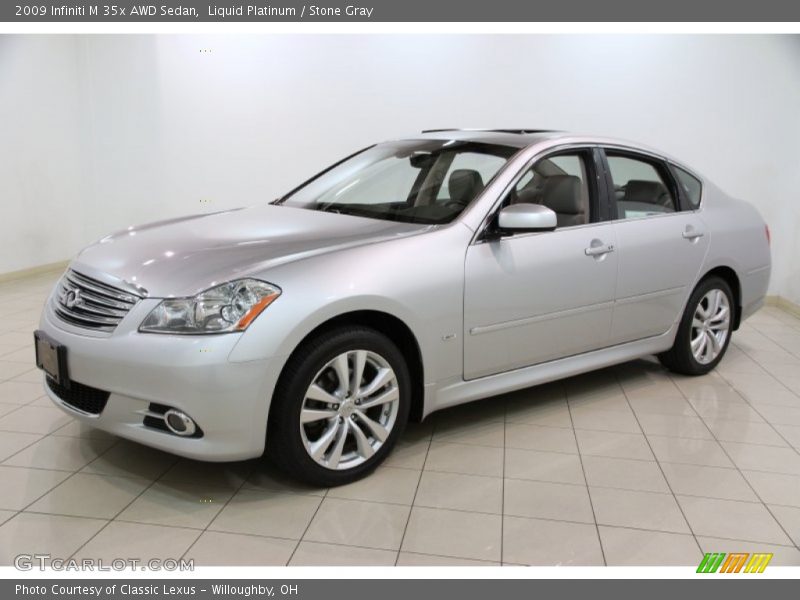 Liquid Platinum / Stone Gray 2009 Infiniti M 35x AWD Sedan