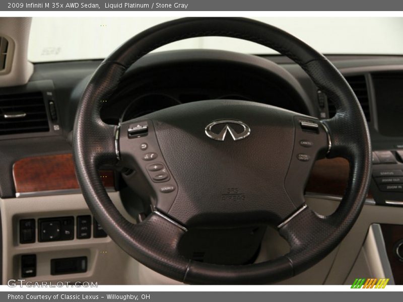 Liquid Platinum / Stone Gray 2009 Infiniti M 35x AWD Sedan