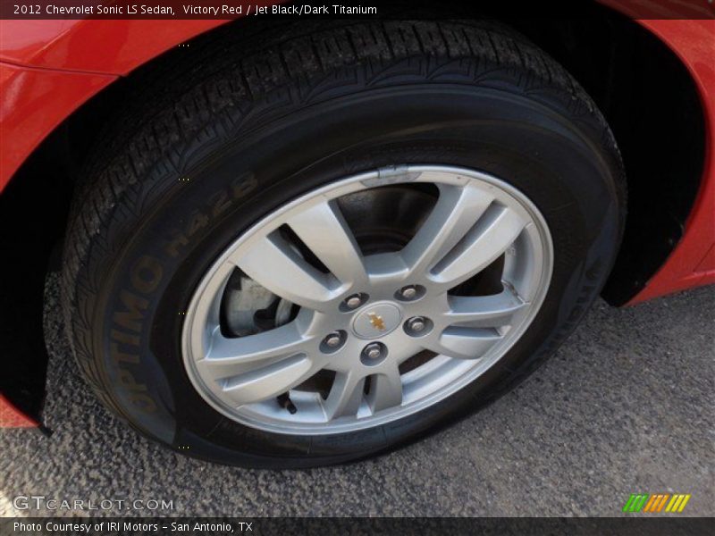 Victory Red / Jet Black/Dark Titanium 2012 Chevrolet Sonic LS Sedan