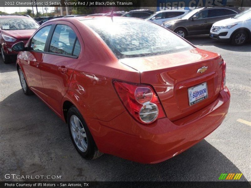 Victory Red / Jet Black/Dark Titanium 2012 Chevrolet Sonic LS Sedan