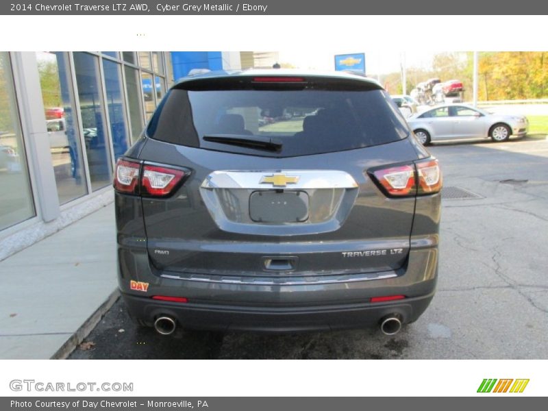Cyber Grey Metallic / Ebony 2014 Chevrolet Traverse LTZ AWD