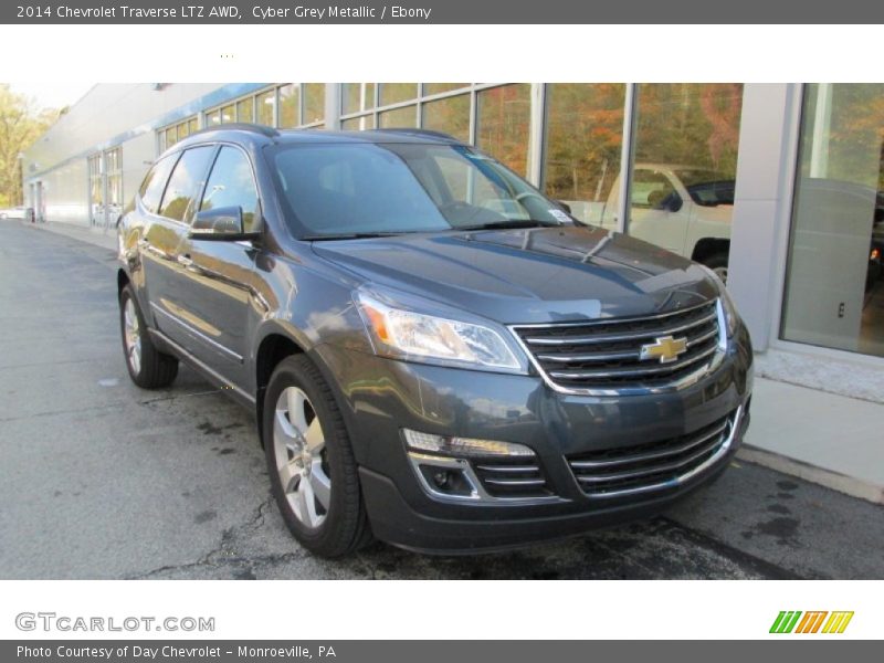 Cyber Grey Metallic / Ebony 2014 Chevrolet Traverse LTZ AWD
