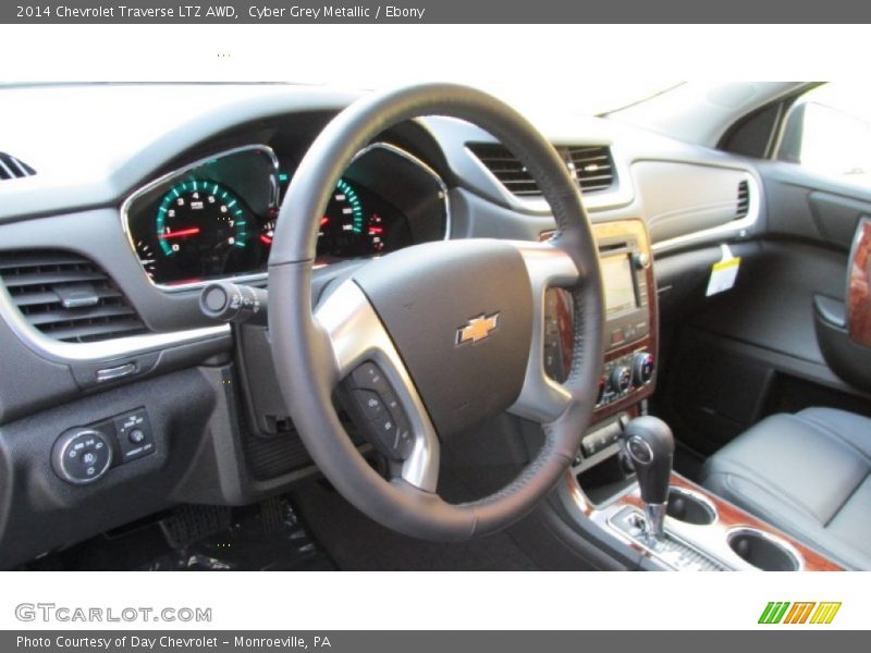 Cyber Grey Metallic / Ebony 2014 Chevrolet Traverse LTZ AWD