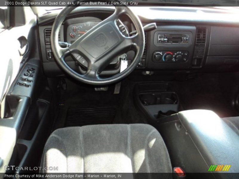 Patriot Blue Pearl / Dark Slate Gray 2001 Dodge Dakota SLT Quad Cab 4x4