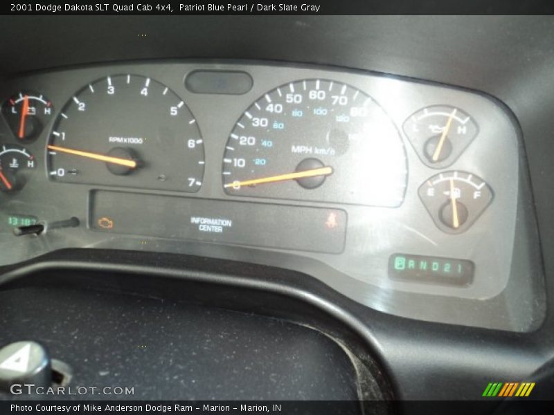 Patriot Blue Pearl / Dark Slate Gray 2001 Dodge Dakota SLT Quad Cab 4x4