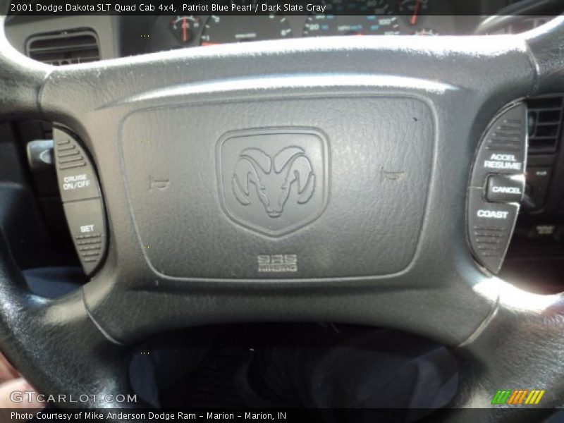 Patriot Blue Pearl / Dark Slate Gray 2001 Dodge Dakota SLT Quad Cab 4x4