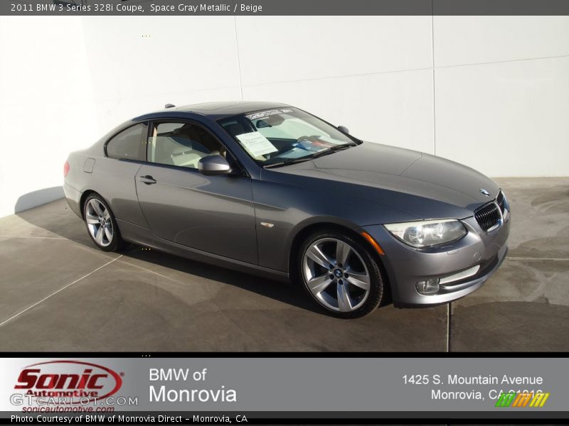 Space Gray Metallic / Beige 2011 BMW 3 Series 328i Coupe