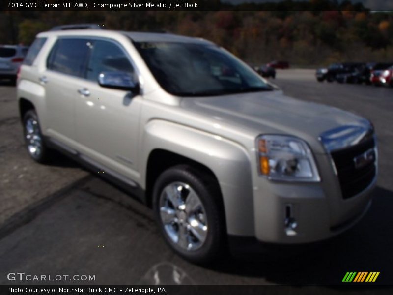 Champagne Silver Metallic / Jet Black 2014 GMC Terrain SLE AWD
