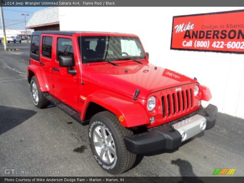 Flame Red / Black 2014 Jeep Wrangler Unlimited Sahara 4x4