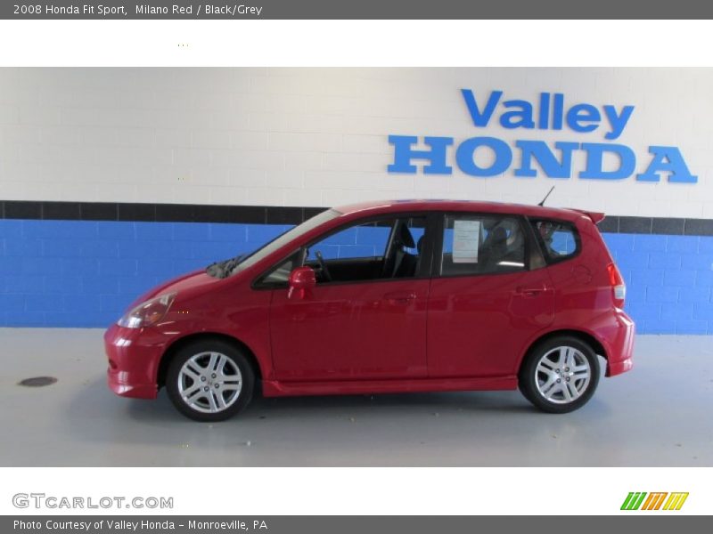 Milano Red / Black/Grey 2008 Honda Fit Sport