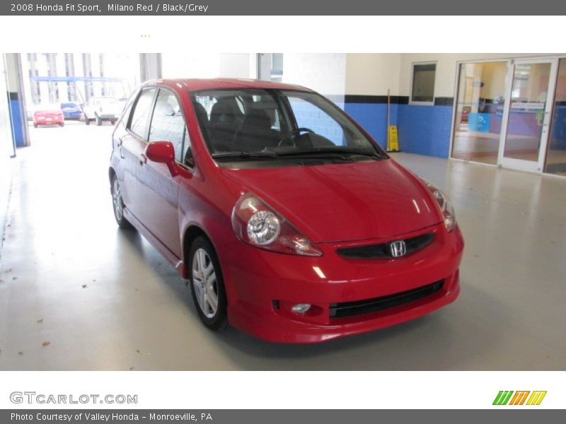 Milano Red / Black/Grey 2008 Honda Fit Sport