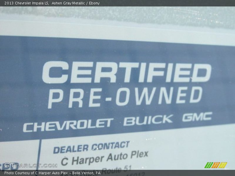 Ashen Gray Metallic / Ebony 2013 Chevrolet Impala LS