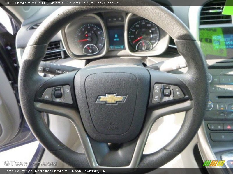 Atlantis Blue Metallic / Jet Black/Titanium 2013 Chevrolet Malibu LS