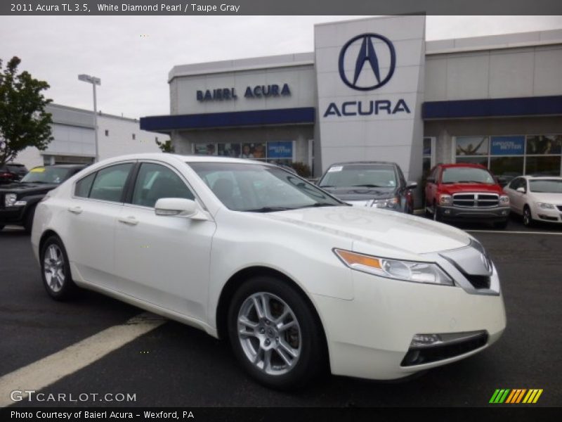 White Diamond Pearl / Taupe Gray 2011 Acura TL 3.5