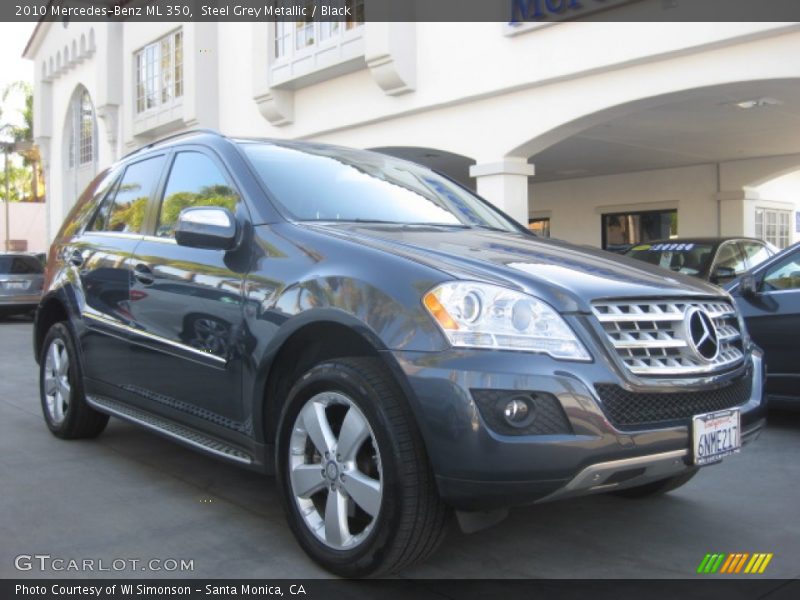 Steel Grey Metallic / Black 2010 Mercedes-Benz ML 350