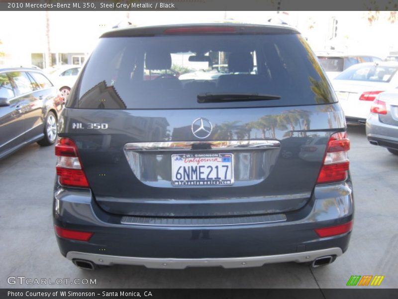 Steel Grey Metallic / Black 2010 Mercedes-Benz ML 350