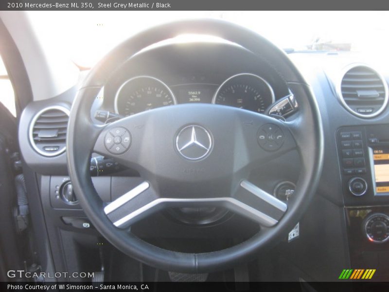 Steel Grey Metallic / Black 2010 Mercedes-Benz ML 350