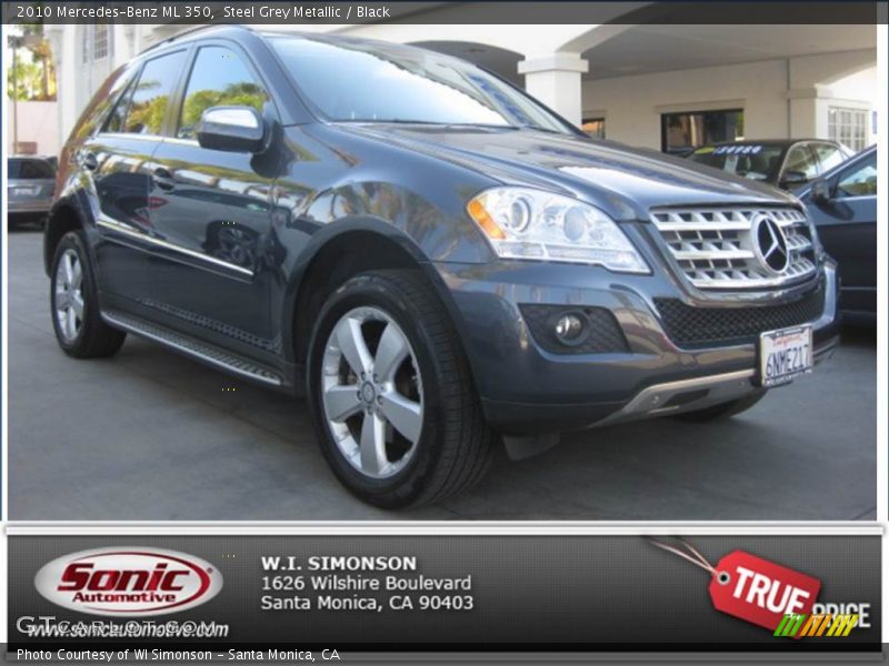 Steel Grey Metallic / Black 2010 Mercedes-Benz ML 350