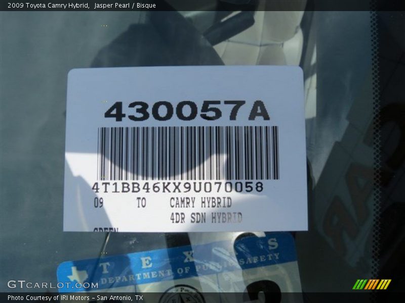 Jasper Pearl / Bisque 2009 Toyota Camry Hybrid