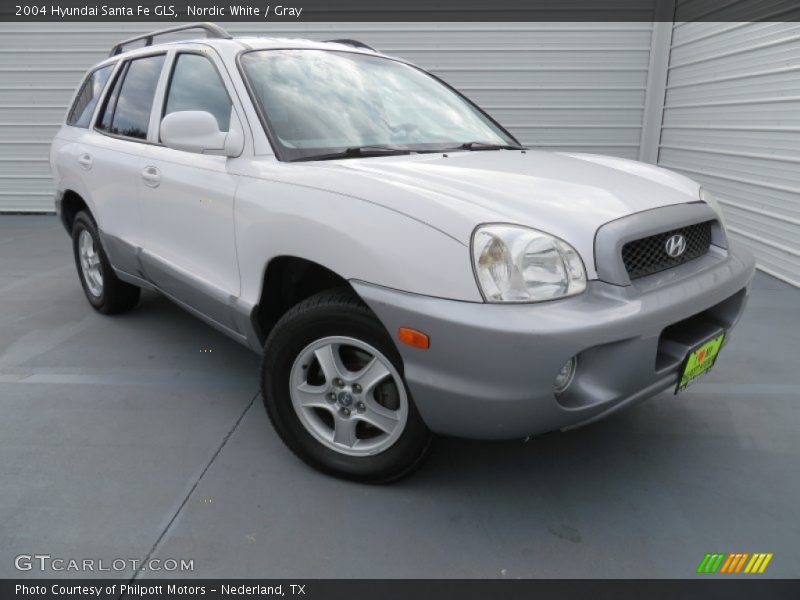 Nordic White / Gray 2004 Hyundai Santa Fe GLS