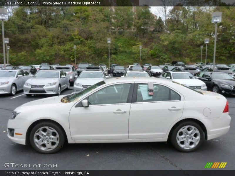 White Suede / Medium Light Stone 2011 Ford Fusion SE