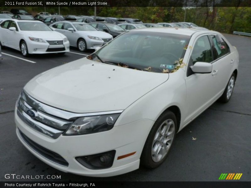White Suede / Medium Light Stone 2011 Ford Fusion SE