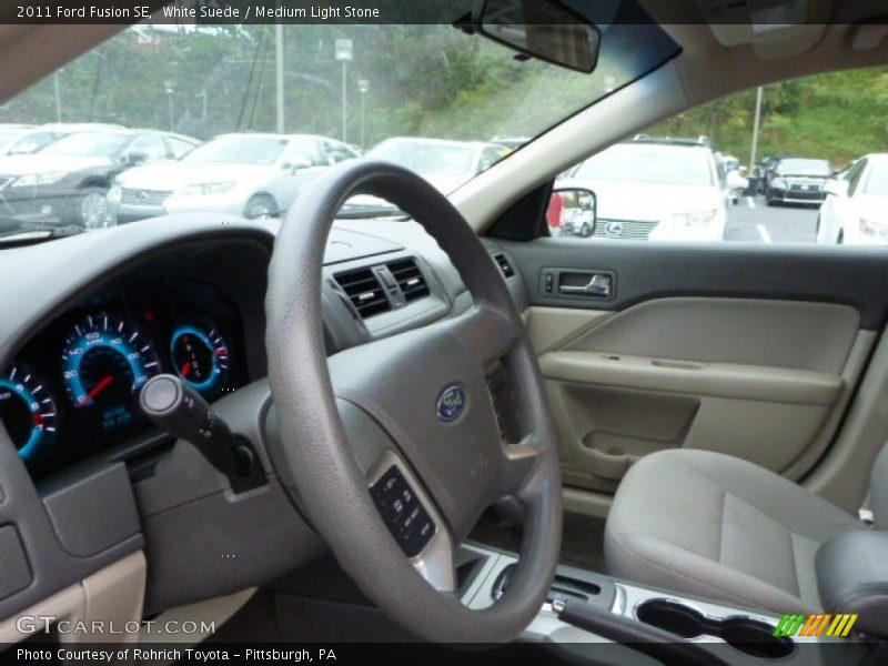 White Suede / Medium Light Stone 2011 Ford Fusion SE