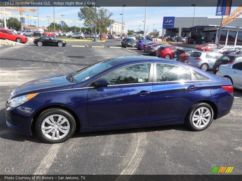 Indigo Night Blue / Gray 2012 Hyundai Sonata GLS