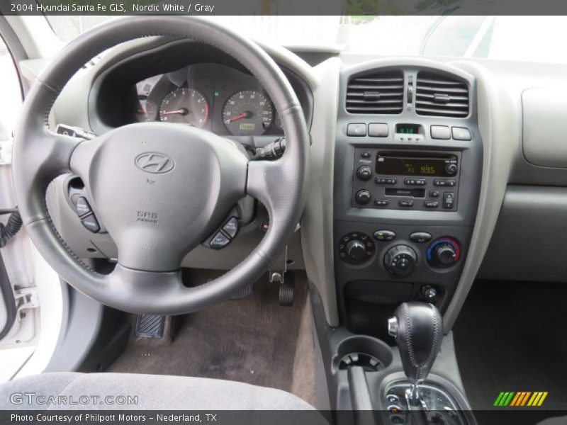 Nordic White / Gray 2004 Hyundai Santa Fe GLS