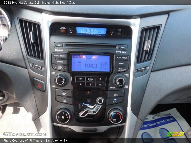 Indigo Night Blue / Gray 2012 Hyundai Sonata GLS