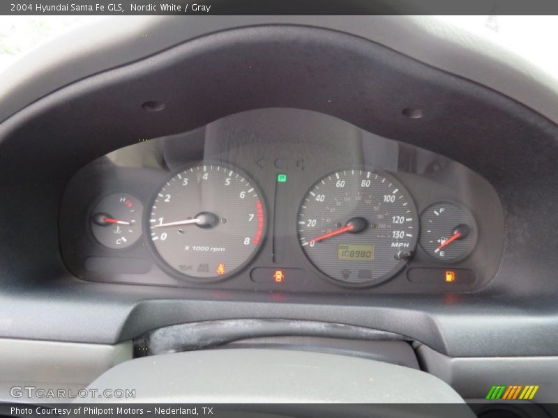 Nordic White / Gray 2004 Hyundai Santa Fe GLS