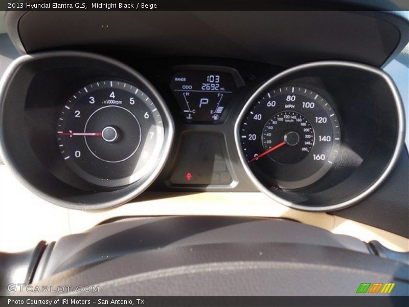Midnight Black / Beige 2013 Hyundai Elantra GLS