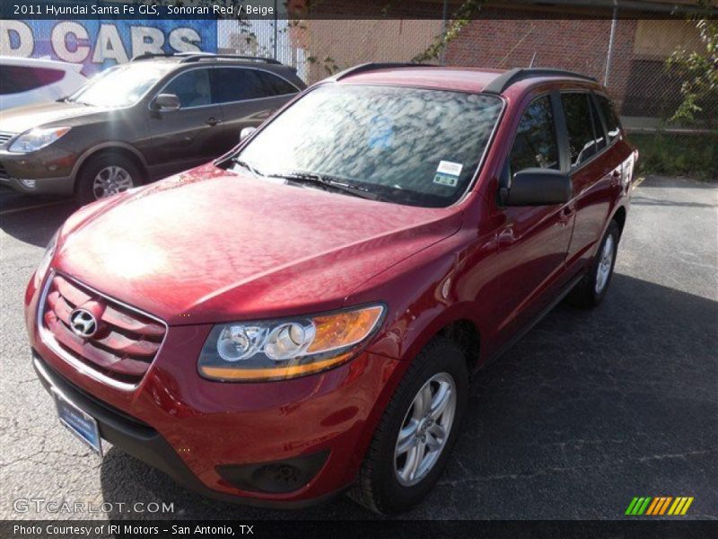Sonoran Red / Beige 2011 Hyundai Santa Fe GLS