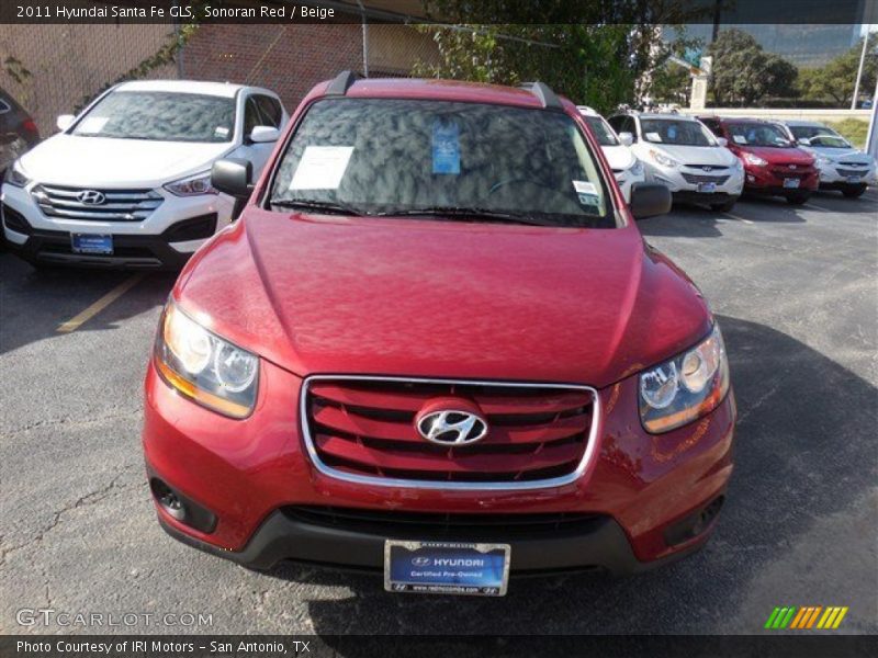 Sonoran Red / Beige 2011 Hyundai Santa Fe GLS